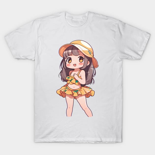 Cute anime girl in bikini Beach Girl TShirt TeePublic